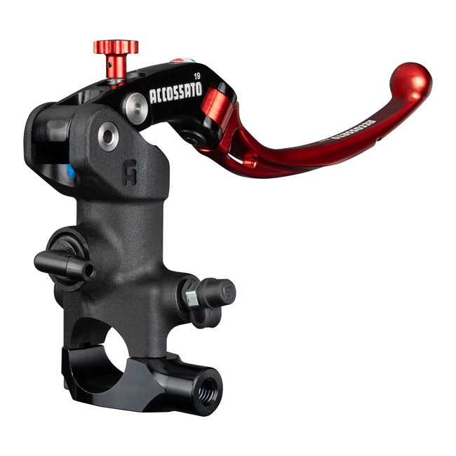 Accossato, radial brake master cyl. Short lever NRST. Red