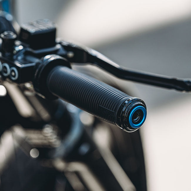 Fangster, handlebar grip set. Black blue