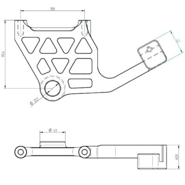 Accossato, rear brake caliper bracket