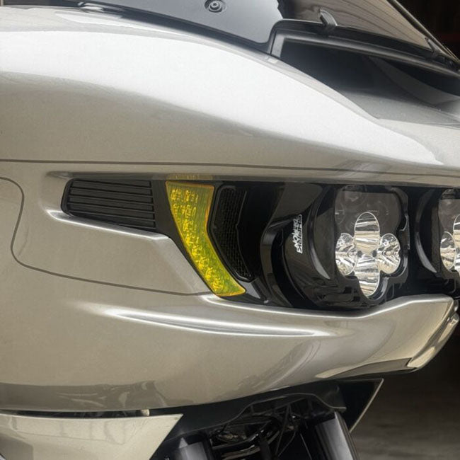 Custom Dynamics, turn signal LED vent inserts. Front. Black