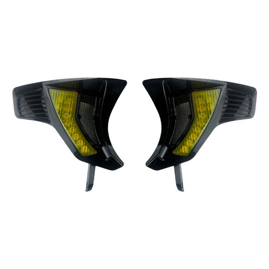 Custom Dynamics, turn signal LED vent inserts. Front. Black