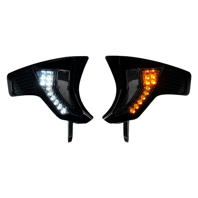 Custom Dynamics, turn signal LED vent inserts. Front. Black