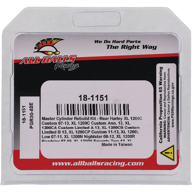 All Balls Master Cylinder Rebuild Kit Rear