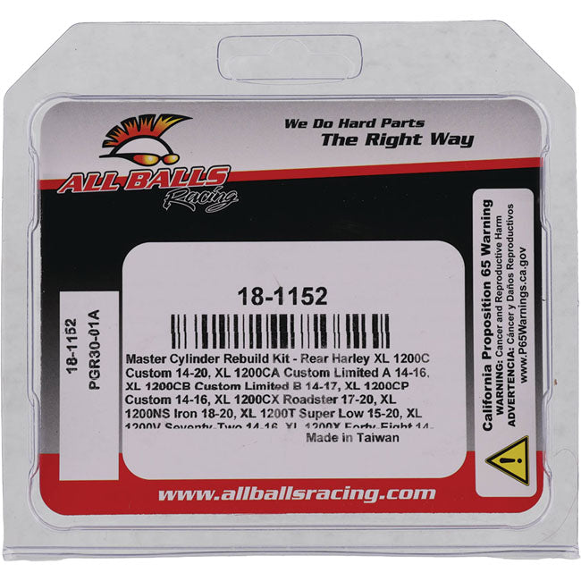 All Balls Master Cylinder Rebuild Kit Rear