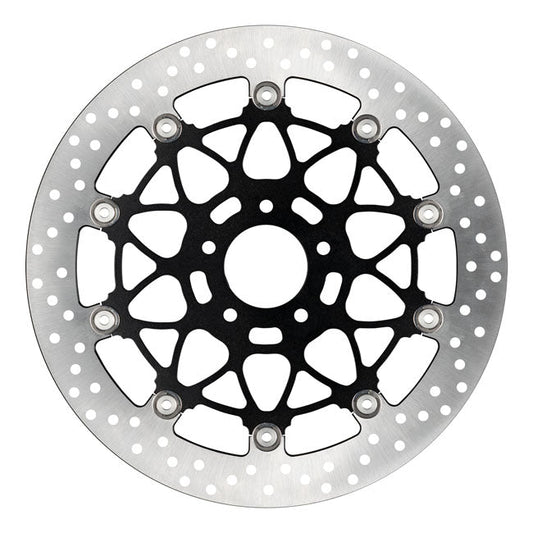 Accossato, oversized floating brake disc front. Round. Black