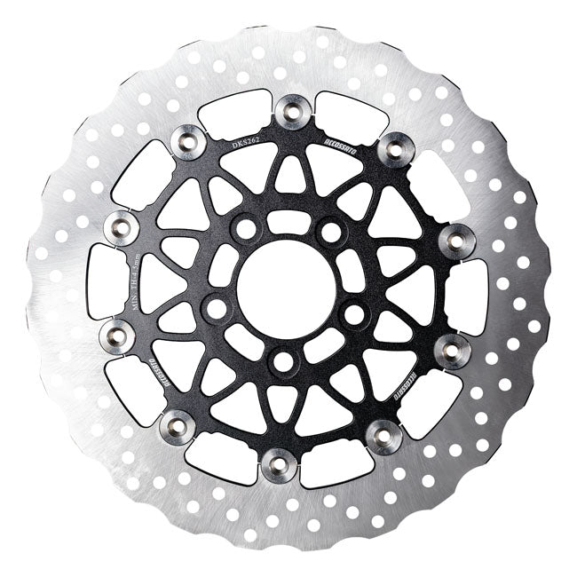 Accossato, floating brake disc front. Wave. Black