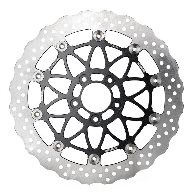Accossato, oversized floating brake disc front. Wave. Black