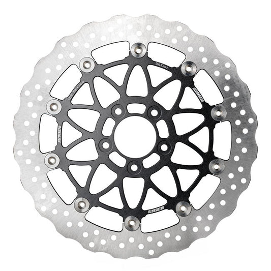 Accossato, oversized floating brake disc front. Wave. Black