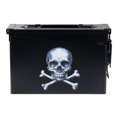 Army Surplus Ammo Skull and Bones box black