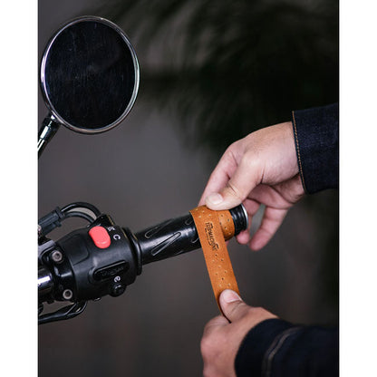 Trip Machine, handlebar grip wraps. Vintage Tan perforated