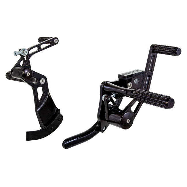 *14 DAYS EXTRA TRANSIT TIME* Rick''s Motorcycles, +4" Forw. control kit. AK 4.7. Black