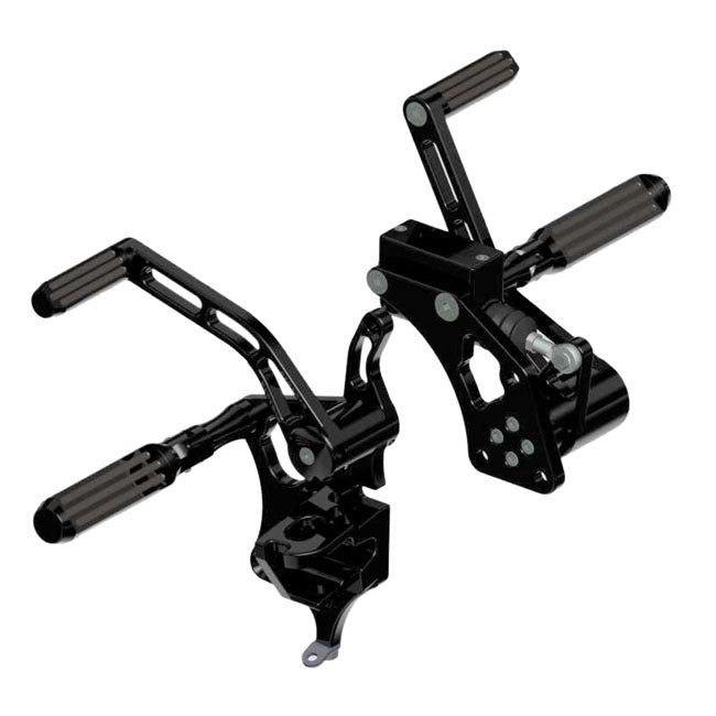 *14 DAYS EXTRA TRANSIT TIME* Rick''s Motorcycles, +4" Forw. control kit. AK 4.7. Black