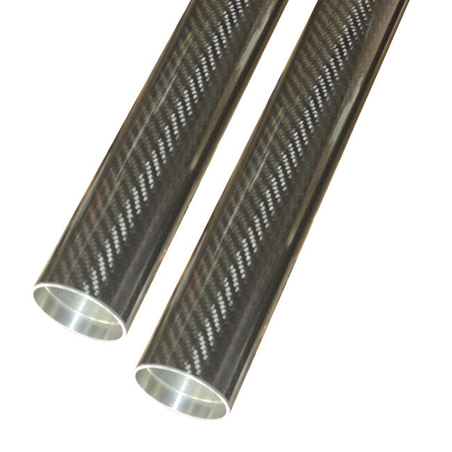 CC Eng. 49mm Stock fork tubes 25 1/2". Carbon. Black