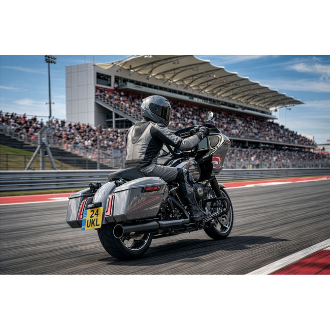 Track Series, 2-1 slip-on muffler. Black. Big Shot