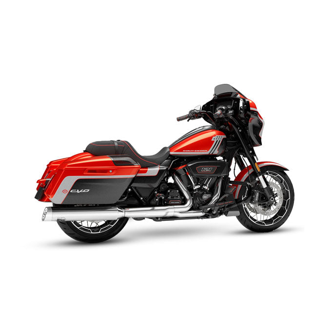 Track Series, 2-1 slip-on muffler. Chrome. Slash Cut
