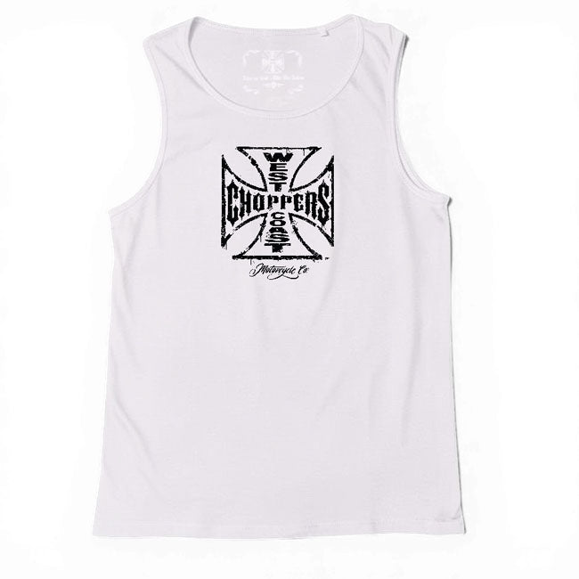 WCC Worn Cross tanktop white