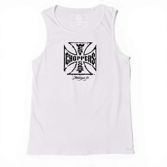 WCC Worn Cross tanktop white