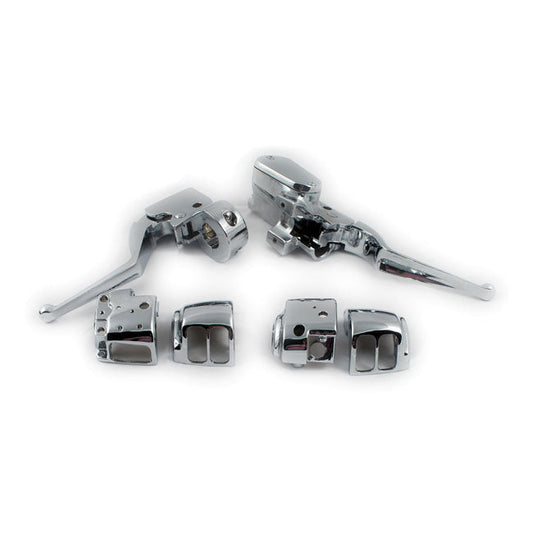 Handlebar control kit chrome 9/16" bore