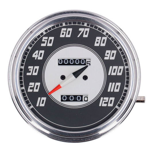 FL speedometer, ''46-47 face'', silver/black. 1:1 mph