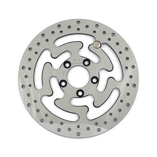 Brake rotor rear, drilled. Polished stainless steel