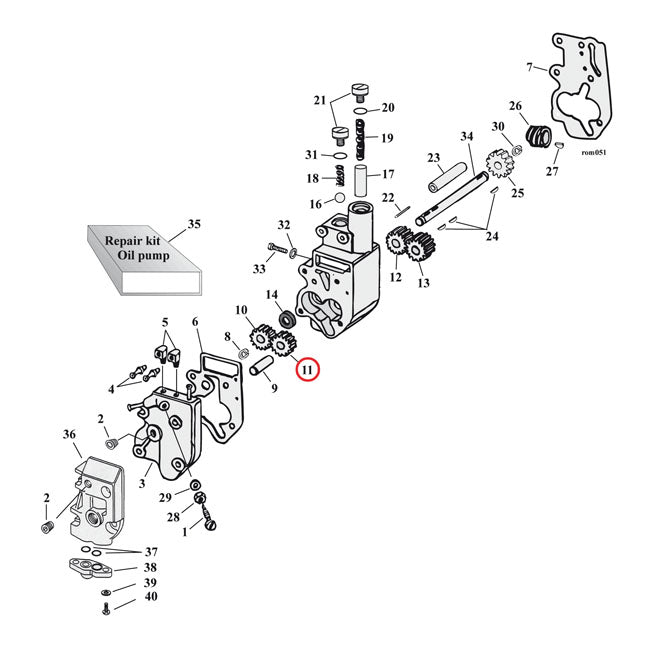 Jims oil pump gear, idle