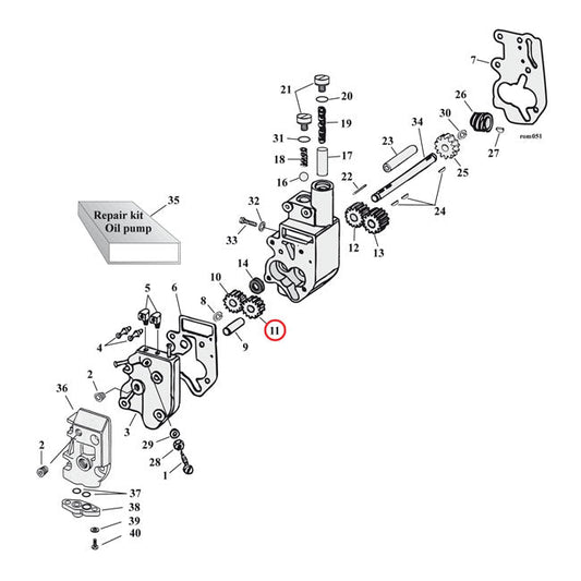 Jims oil pump gear, idle