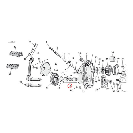JIMS, kickstart shaft bushing and O-ring kit. STD size