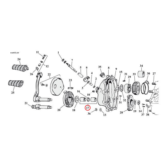 JIMS, kickstart shaft bushing and O-ring kit. +.005" OD