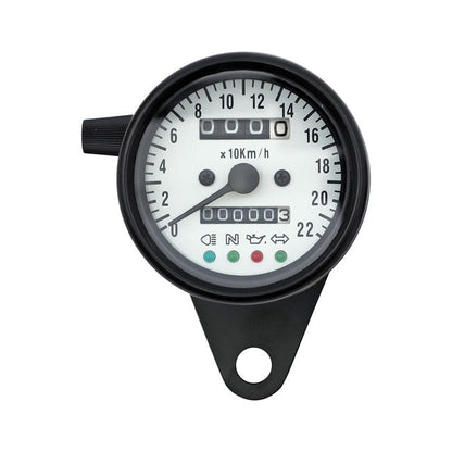 LED mini speedo 2:1 kmh. Black with white face plate