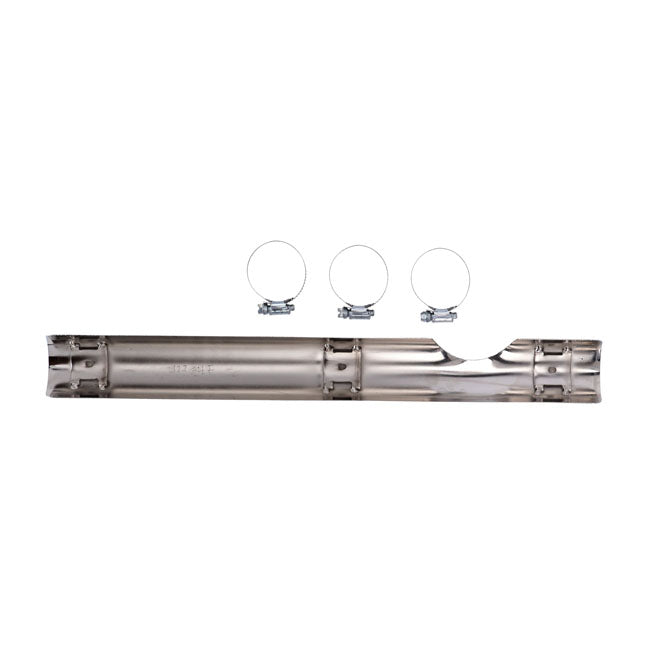 Paughco, Heatshield front-low notched. Chrome
