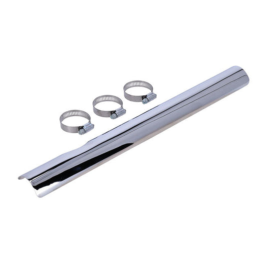 Paughco, Heatshield front-low notched. Chrome