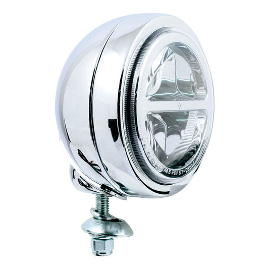 4-1/2" FL style LED spotlight. fog light (wide beam). Chrome