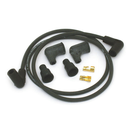 Dynatek, univ. 7mm spark plug wire set, 90° plug boot. Black