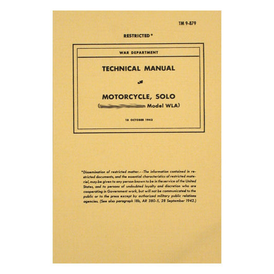 Service manual, war dep. WLA solo