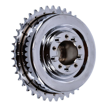 45" Flathead rear brake drum & sprocket. Chrome