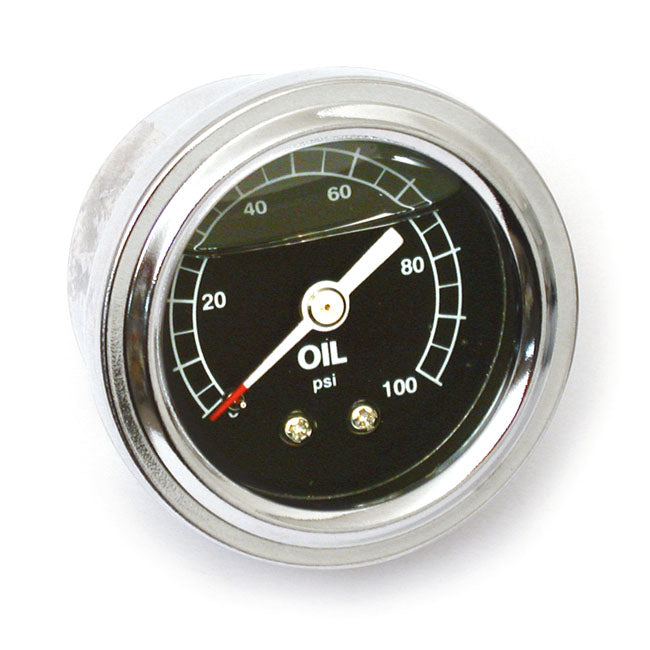 Oil pressure gauge, liquid filled. 0-100 PSI