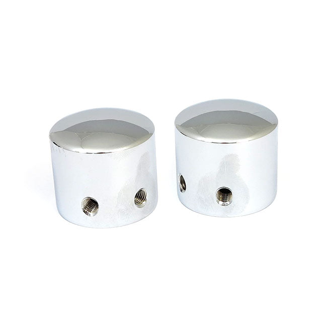 Front axle nut cap kit. Chrome. Domed