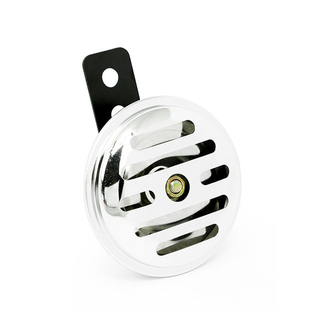 Custom mini-horn, 2.5"/ 65mm. 100 dB. Chrome slotted