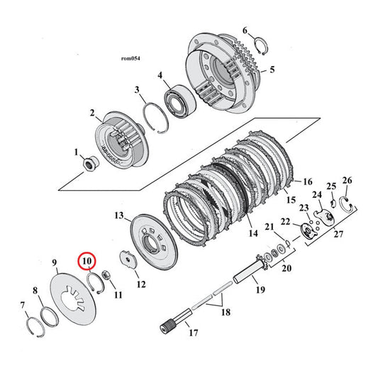 Retaining ring, clutch adjuster plate