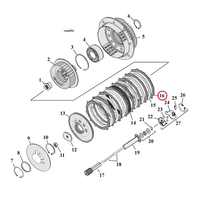 Barnett, clutch friction disc set Carbon fiber