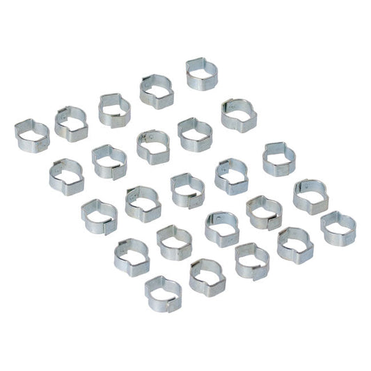 Crimp hose clamp, 7/16 (11.18mm) ID. Zinc