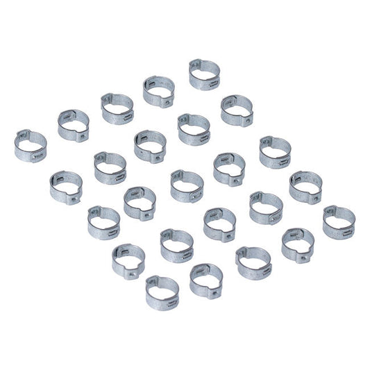 Crimp hose clamp, 19/32 (14.99mm) ID. Zinc