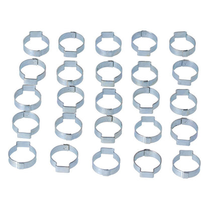 Crimp hose clamp, 13/16 (20.57mm) ID. Zinc