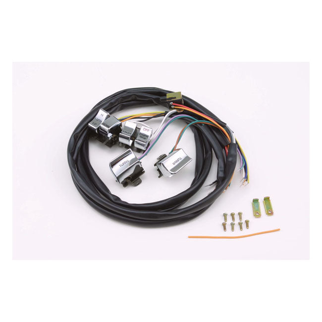 Handlebar wire switch kit Chrome switches