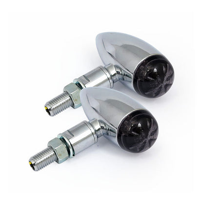 Micro bullet LED turn signals, chrome