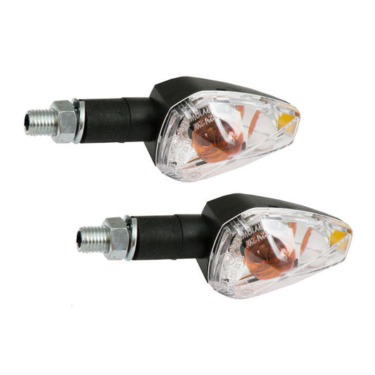 Big peak turn signal set, 20mm stem. Black