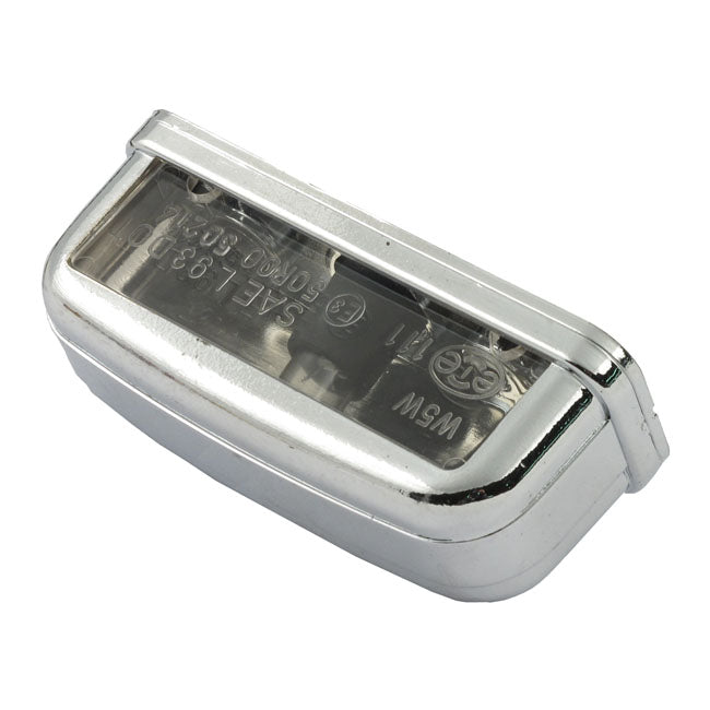 License plate light stockk, chrome. ECE appr.