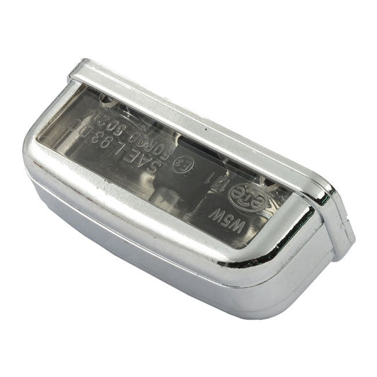 License plate light stockk, chrome. ECE appr.