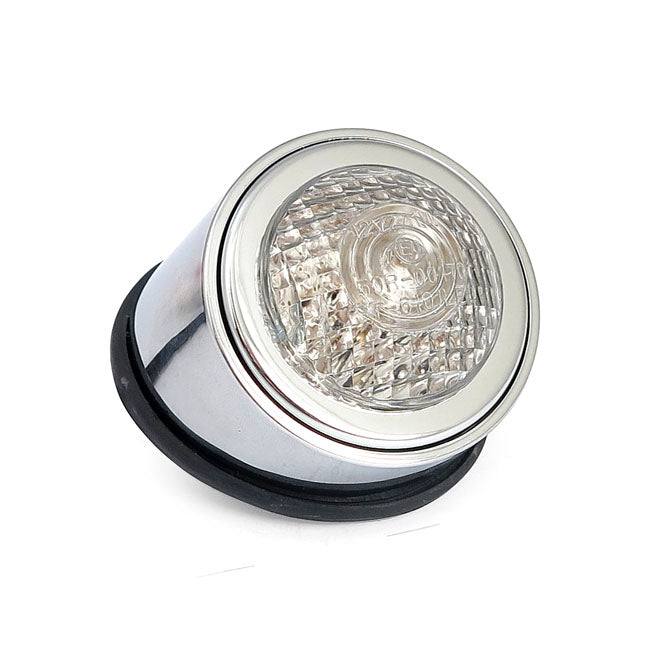 Old school LED taillight, type 1. Chrome. Clear lens