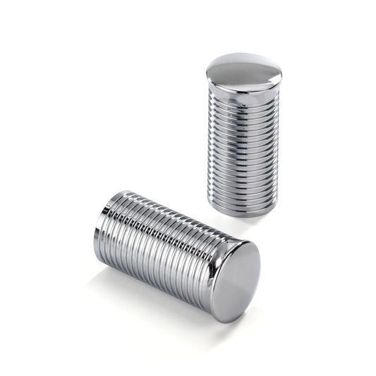 Kustom Tech, FL handlebar grip ends. Ribbed polished alu